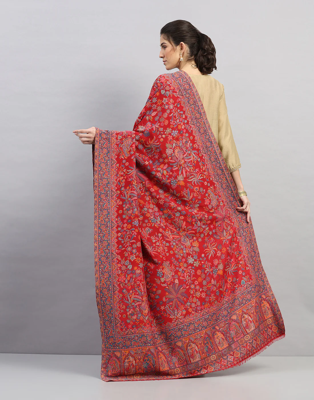 Women Multicolor Self Design   Shawl - Image 4