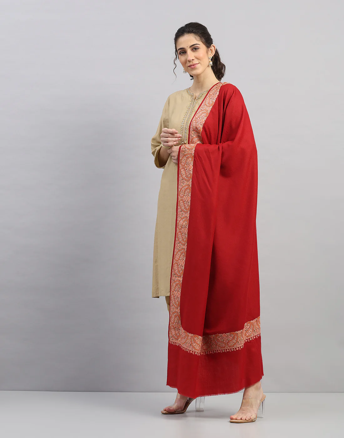 Women Multicolor Self Design   Shawl - Image 2
