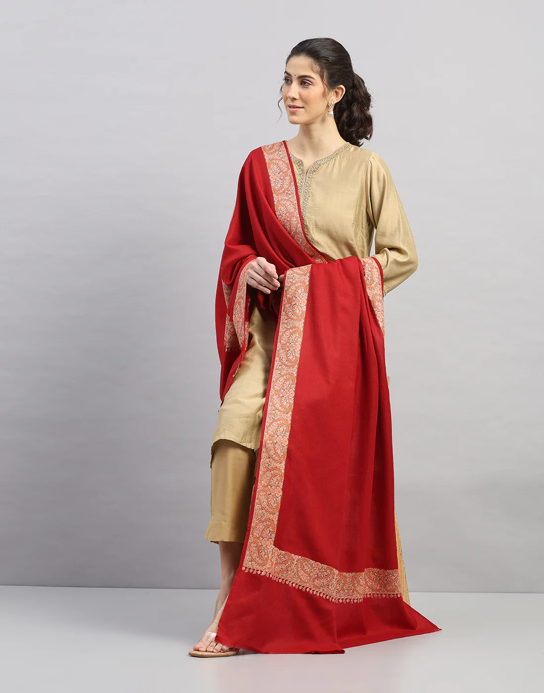Women Multicolor Self Design   Shawl - Image 5