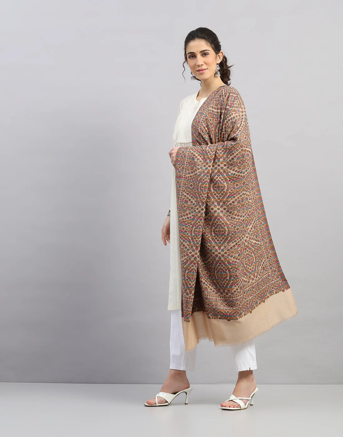 Women Multicolor Self Design   Shawl - Image 2