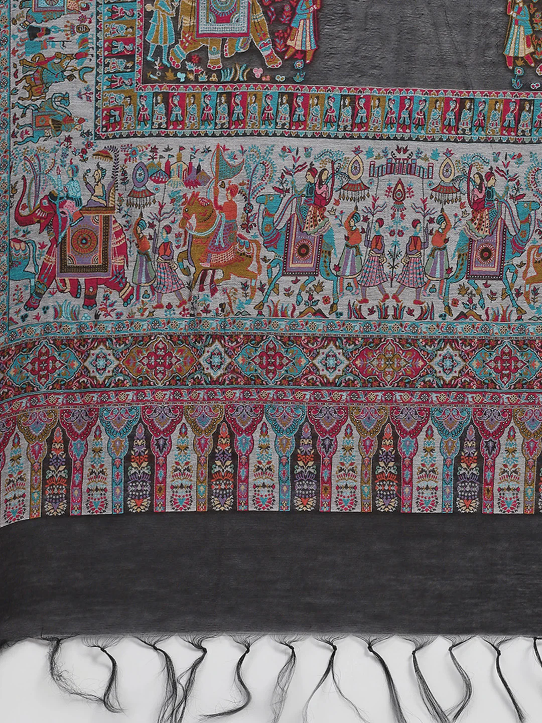 Women Multicolor Self Design Stole - Image 6
