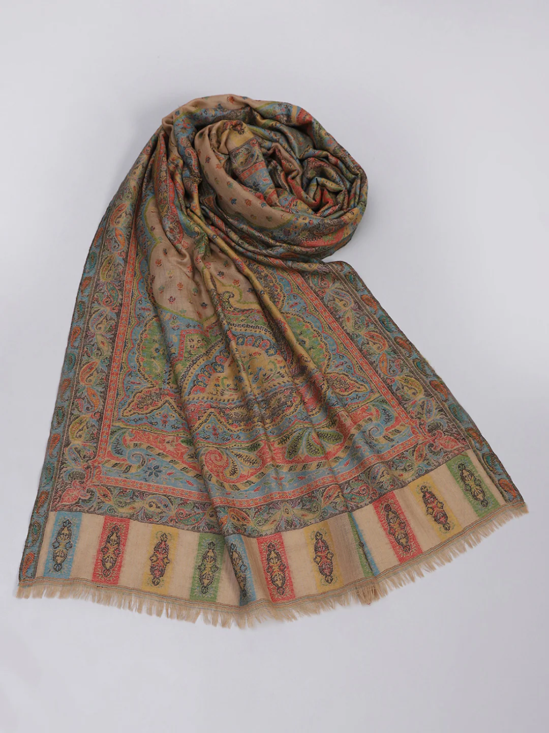 Women Multicolor Self Design Stole - Image 6