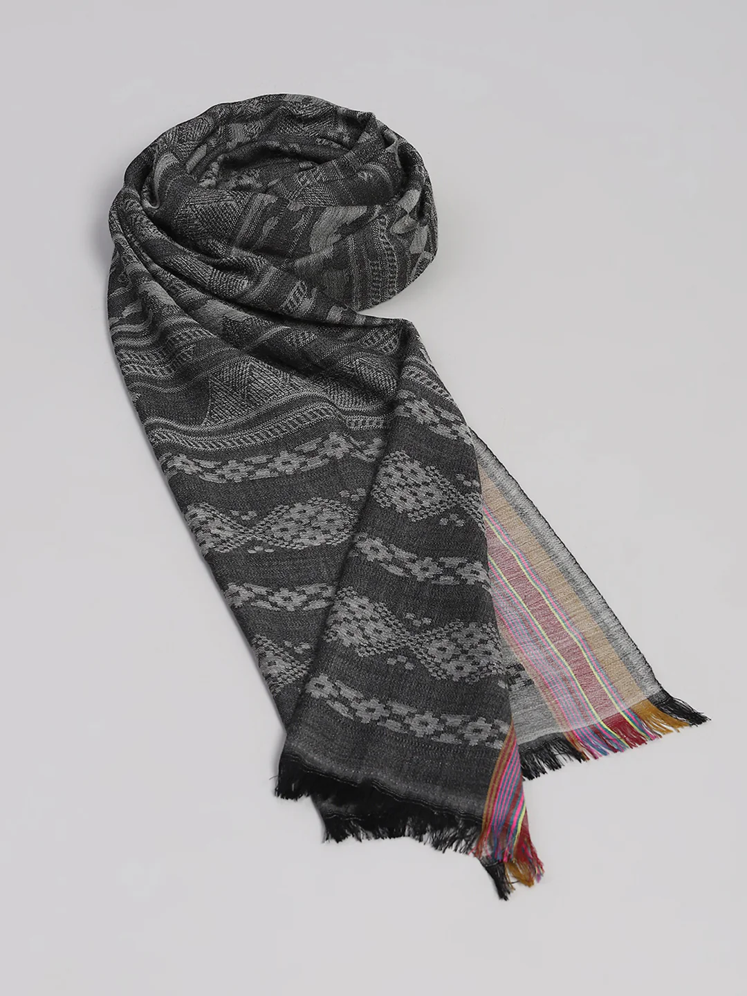 Women Multicolor Self Design Stole - Image 6