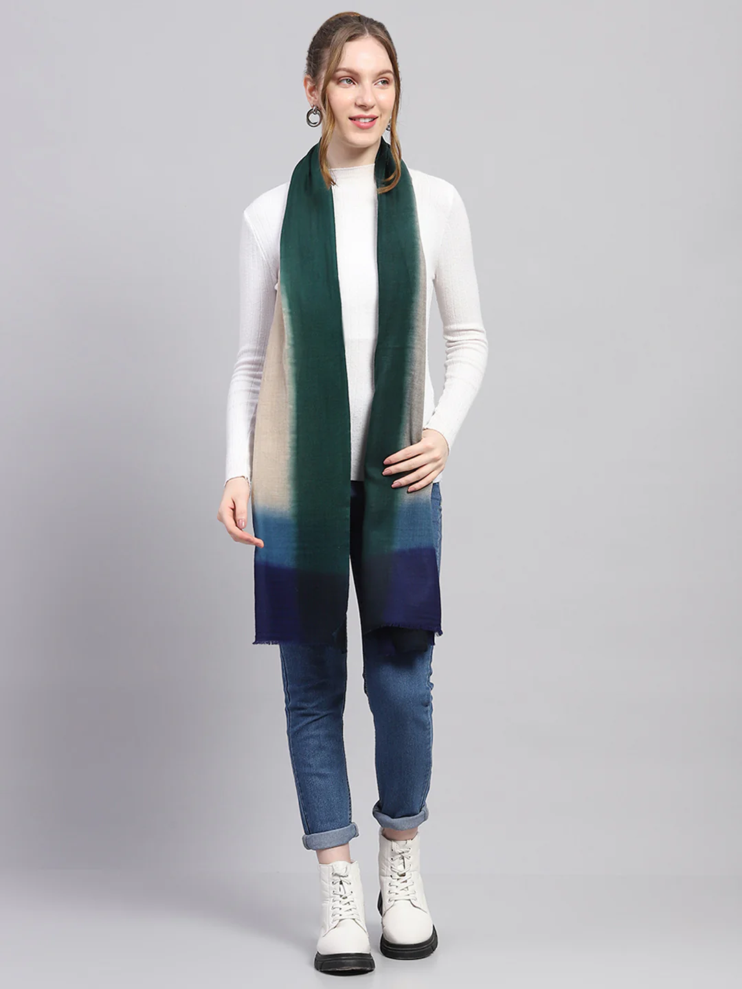 Women Multicolor Self Design Stole - Image 5