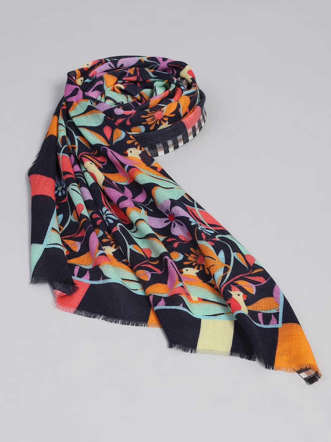 Women Multicolor Self Design Stole - Image 6