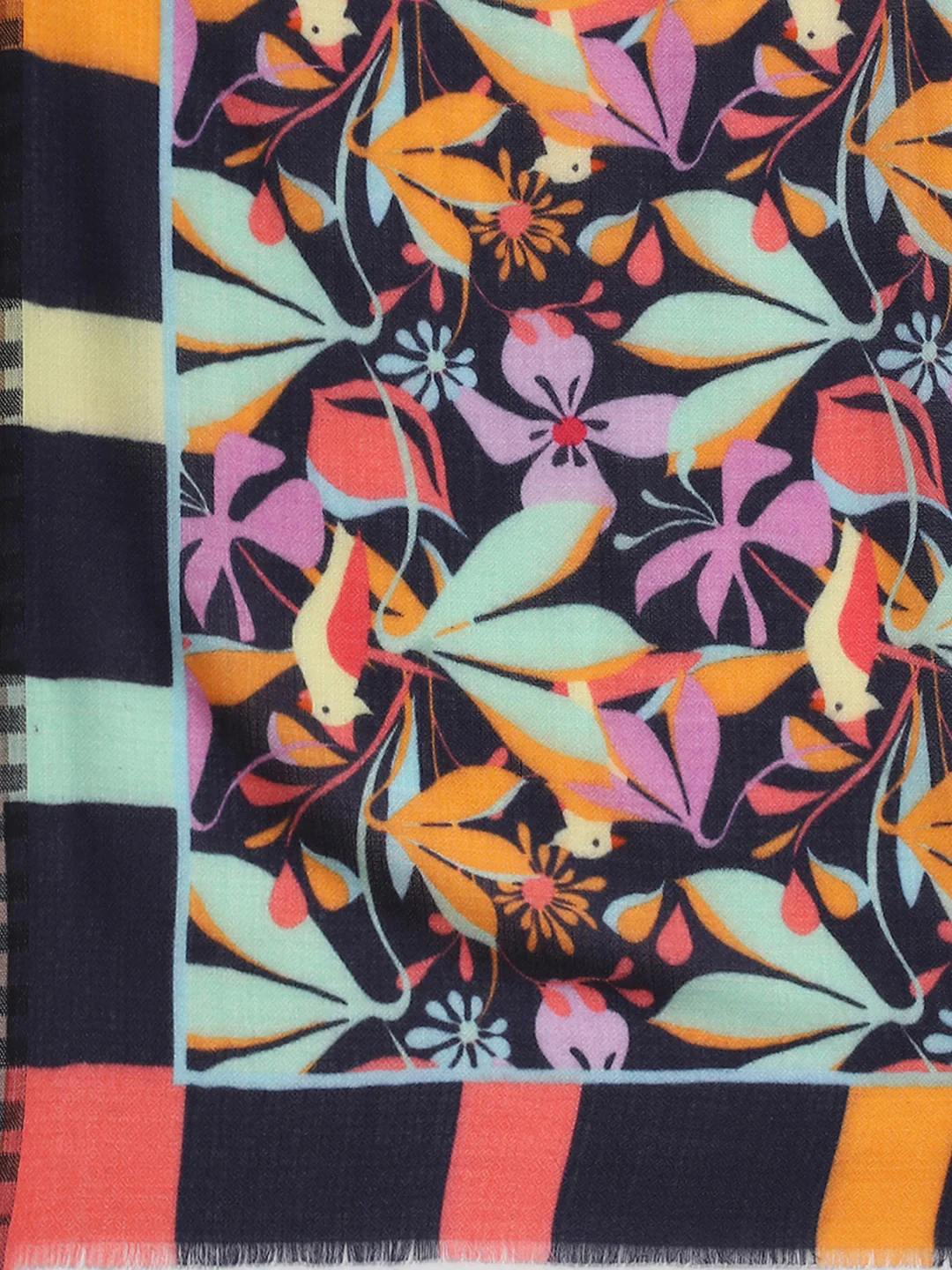 Women Multicolor Self Design Stole - Image 7