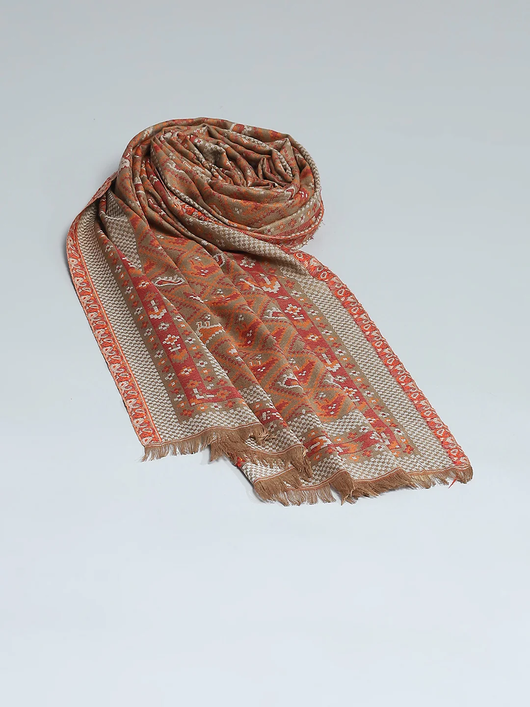 Women Multicolor Self Design Stole - Image 6