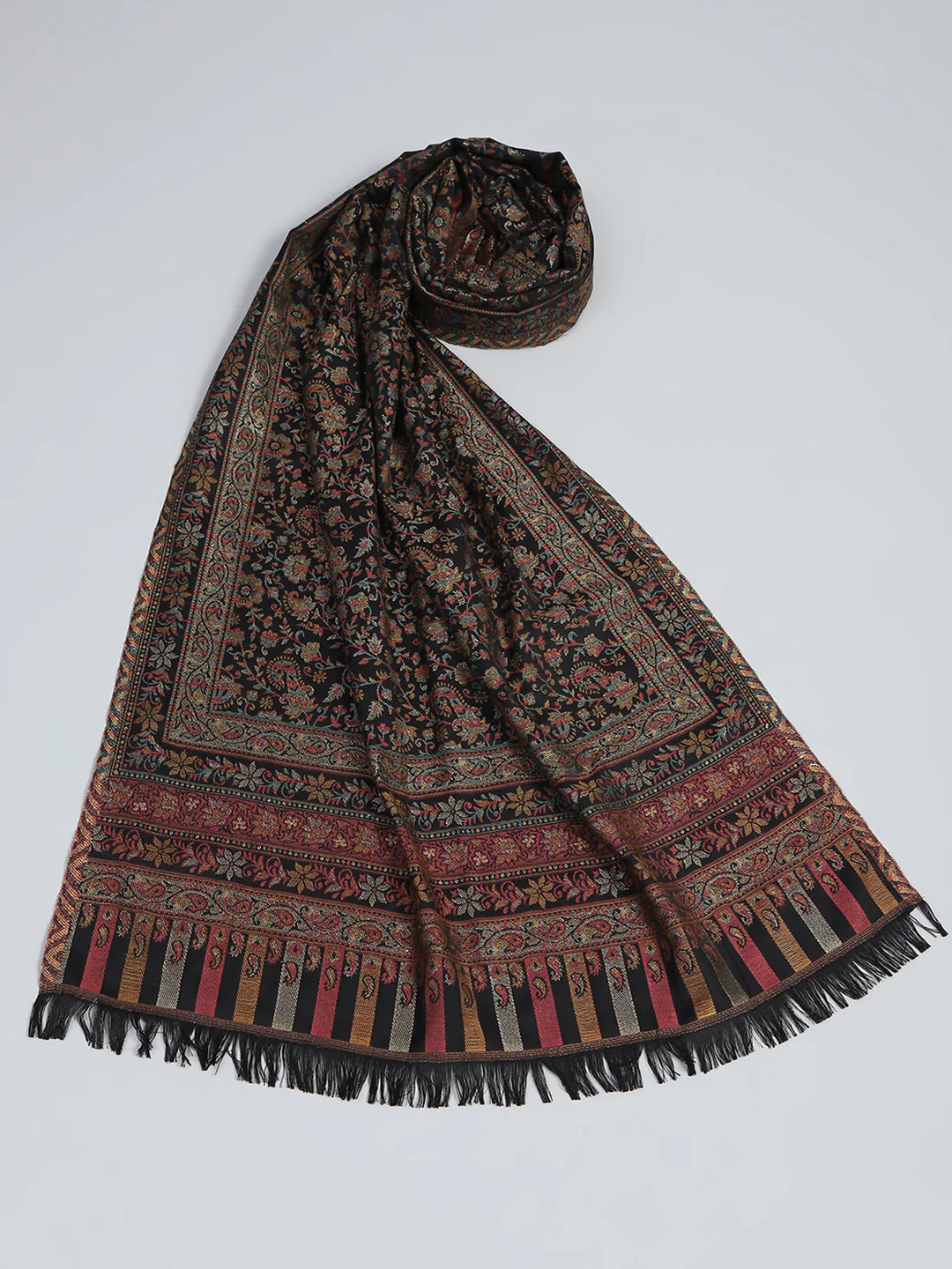 Women Multicolor Self Design Stole - Image 6