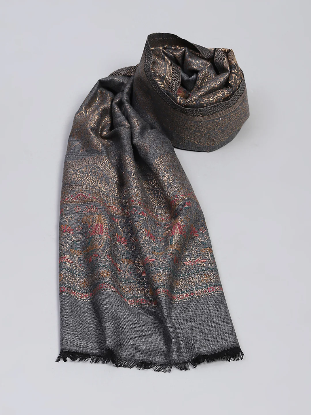 Women Multicolor Self Design Stole - Image 6