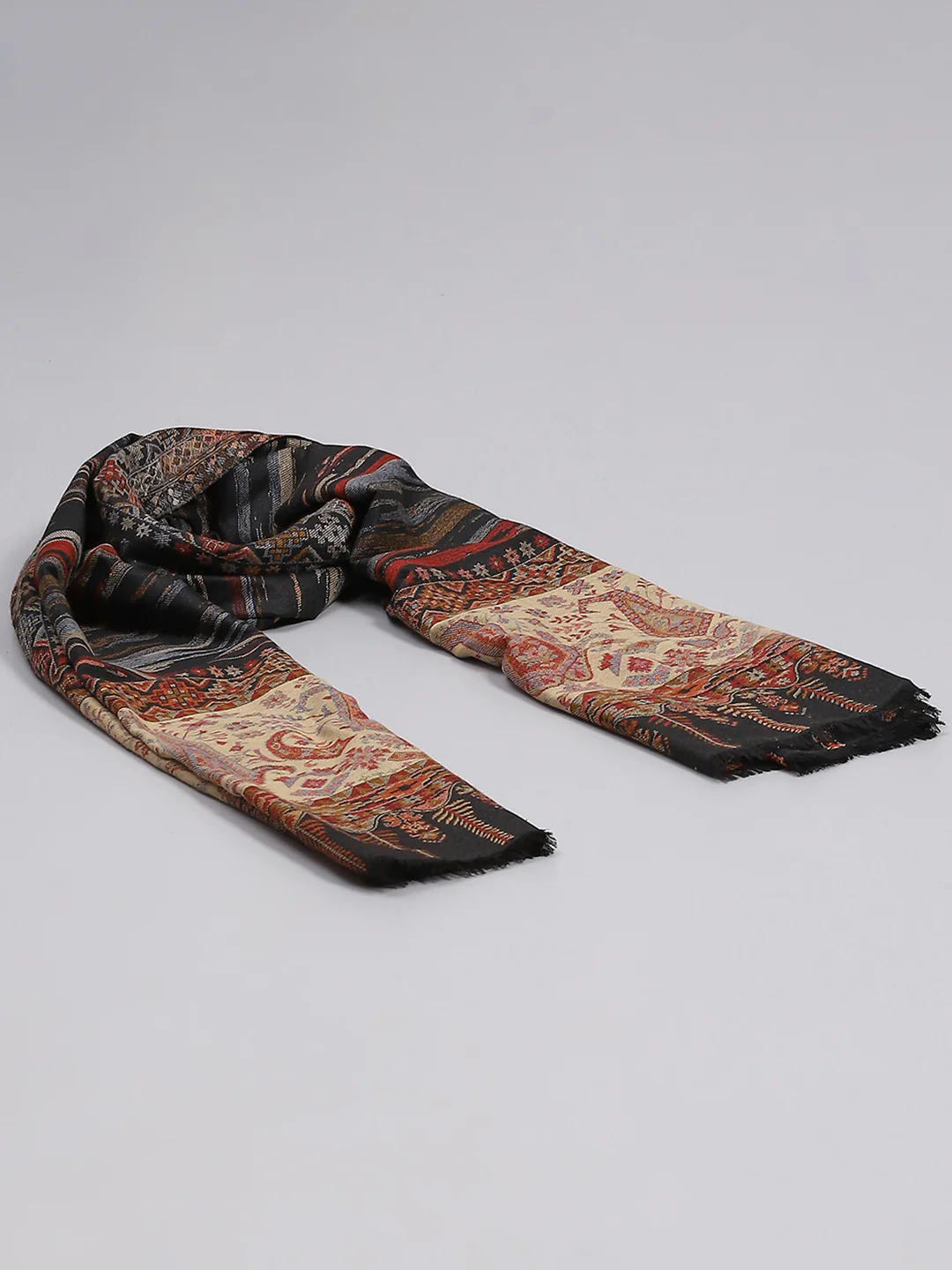 Women Multicolor Self Design Stole - Image 2