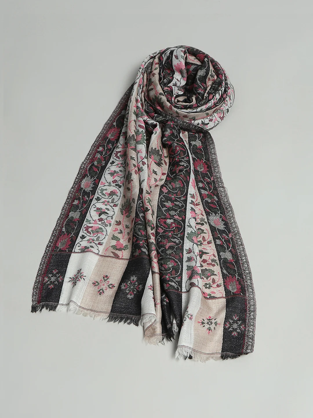 Women Multicolor Self Design Stole - Image 6
