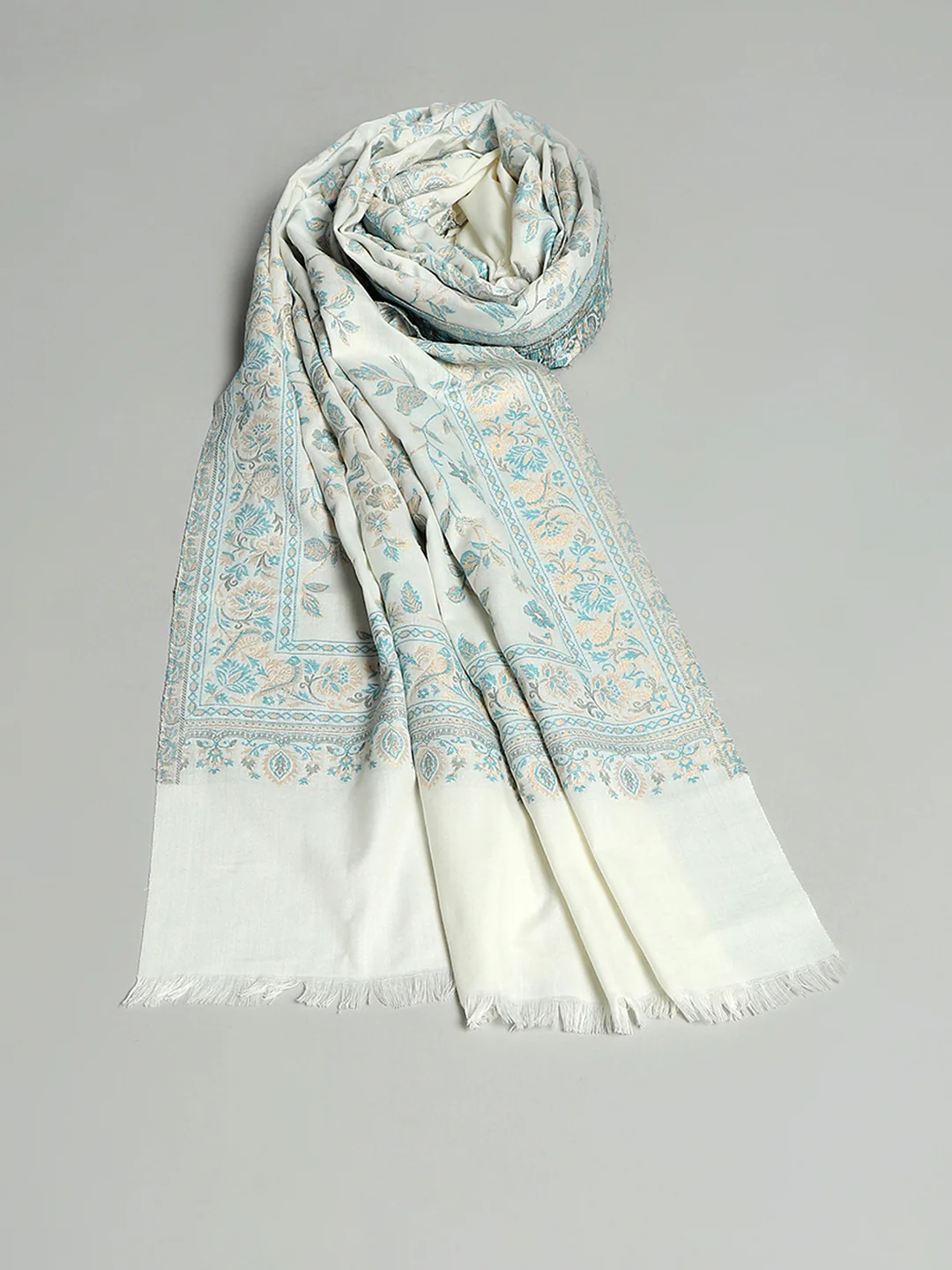 Women Multicolor Self Design Stole - Image 6
