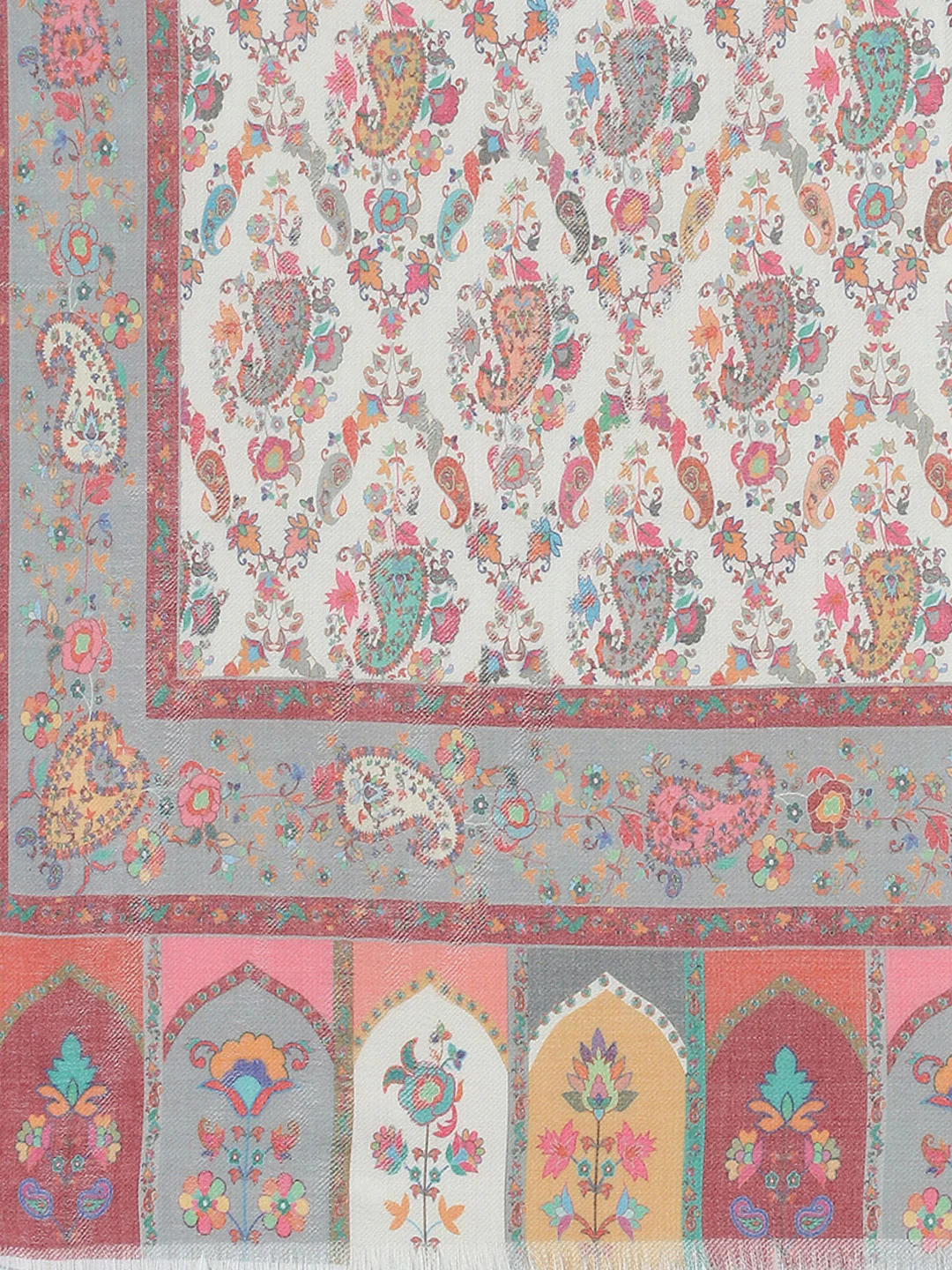 Women Multicolor Self Design Stole - Image 6