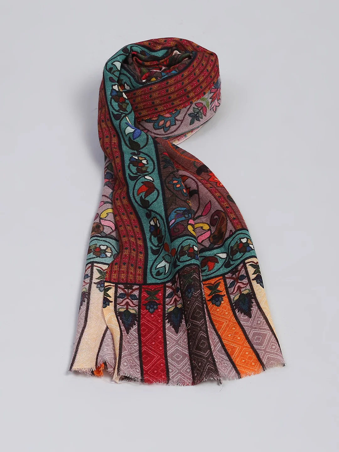 Women Multicolor Self Design Stole - Image 6