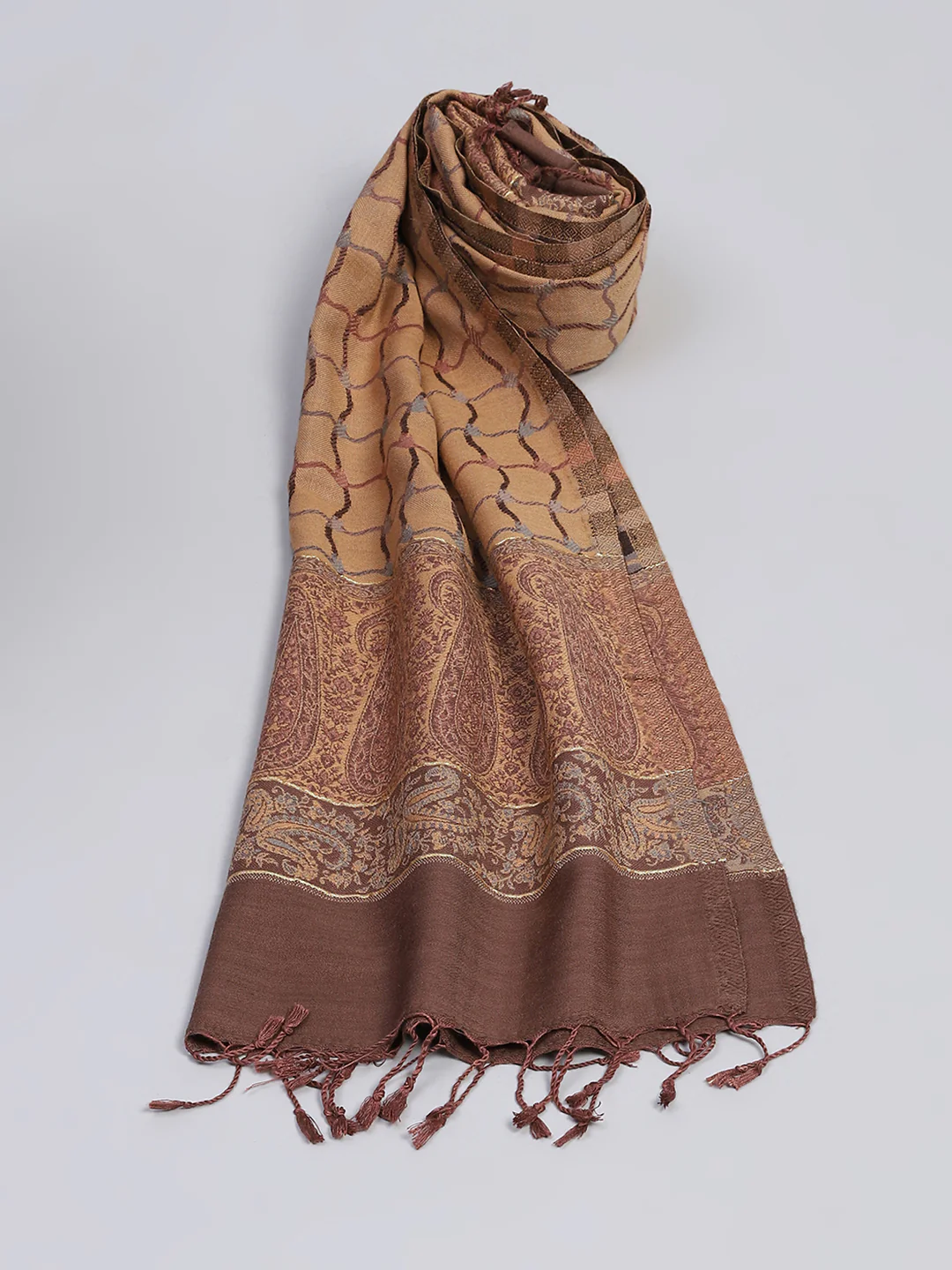 Women Multicolor Self Design Stole - Image 6