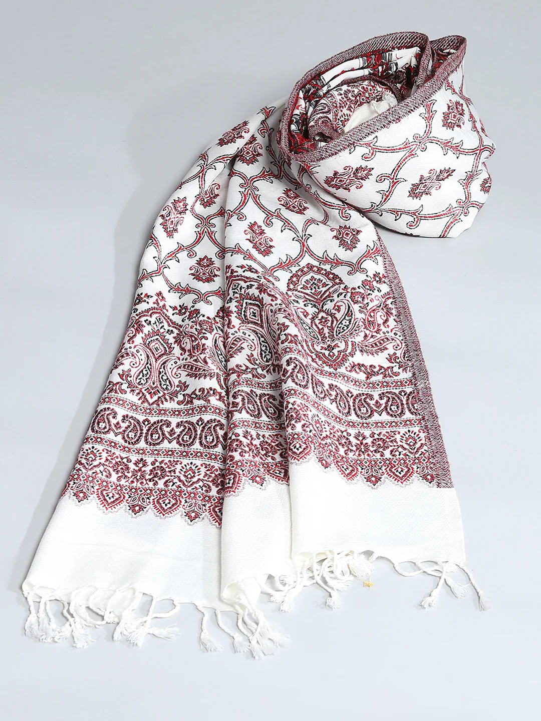 Women Multicolor Self Design Stole - Image 6