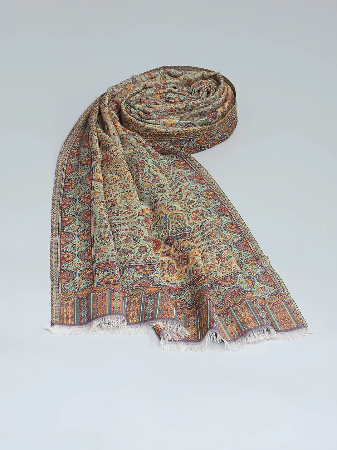 Women Multicolor Self Design Stole - Image 6