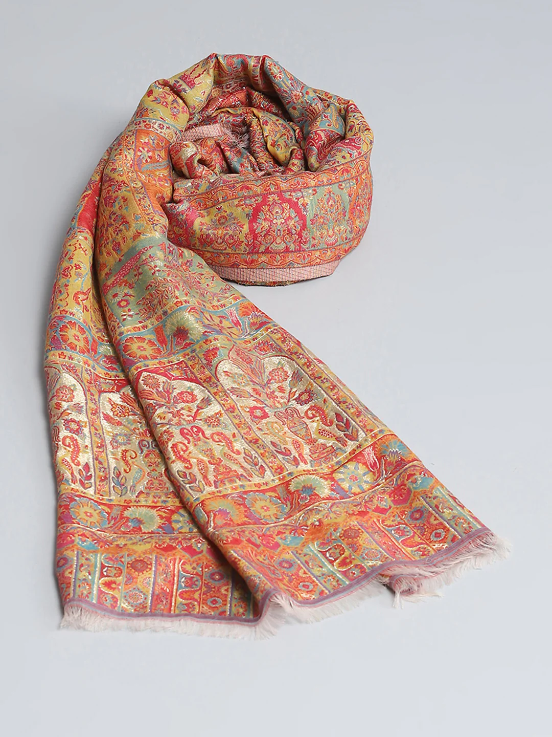 Women Multicolor Self Design Stole - Image 6