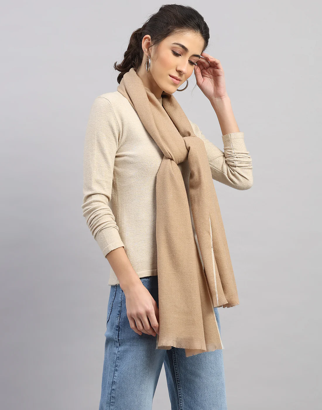 Women Multicolor Self Design   Stole - Image 3