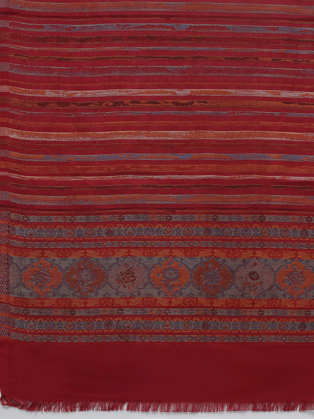 Women Multicolor Self Design Wool Blend Shawl - Image 7