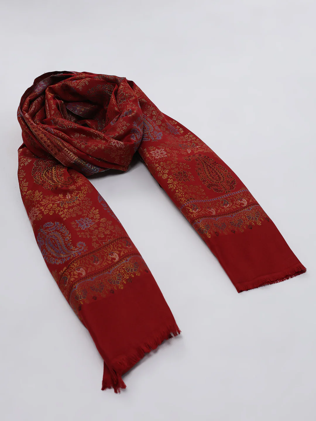 Women Multicolor Self Design Wool Blend Shawl - Image 6