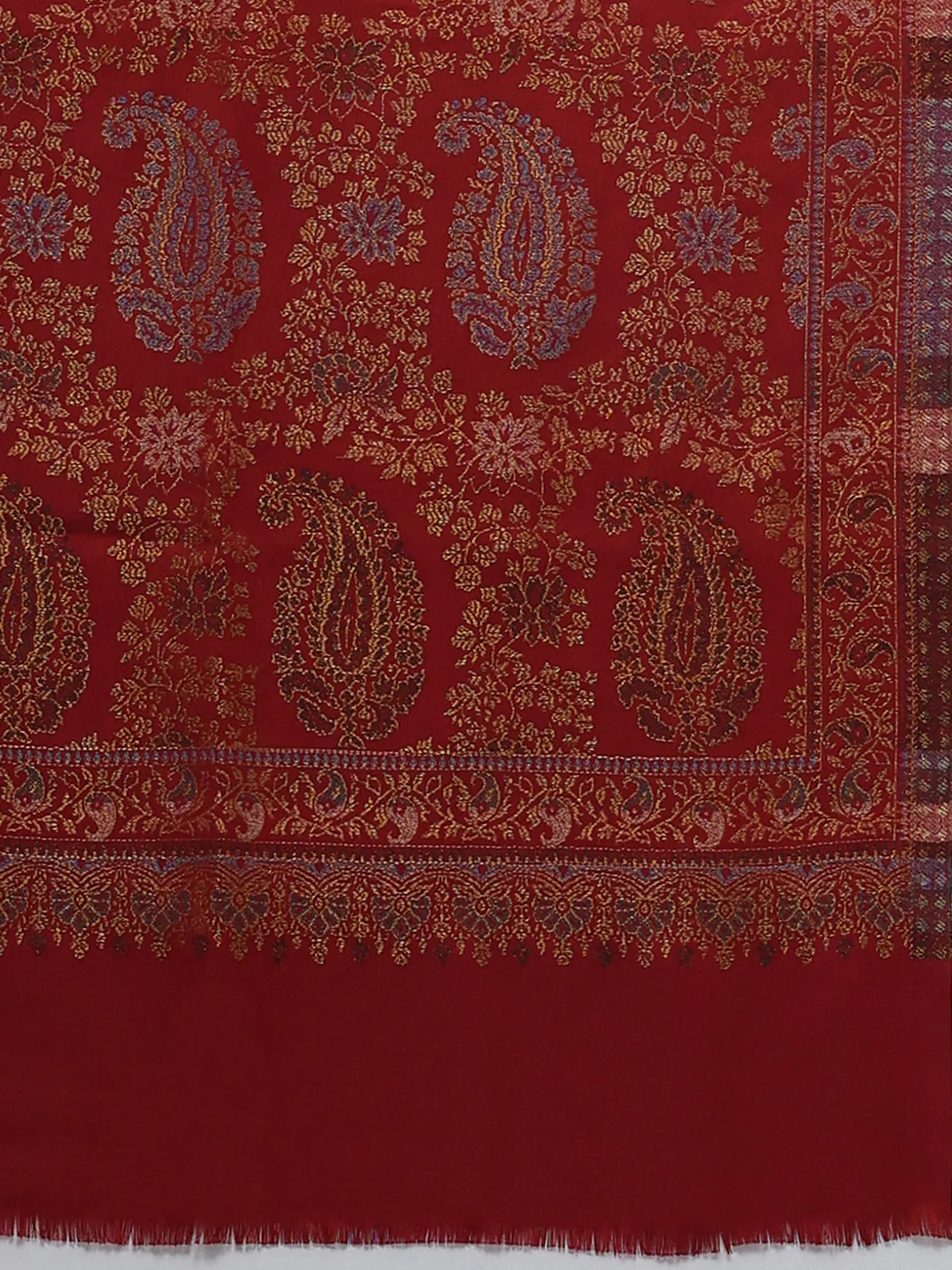 Women Multicolor Self Design Wool Blend Shawl - Image 7