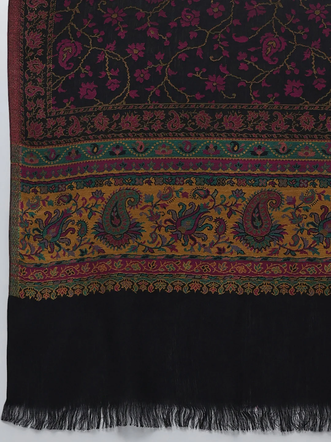 Women Multicolor Self Design Wool Blend Shawl - Image 7