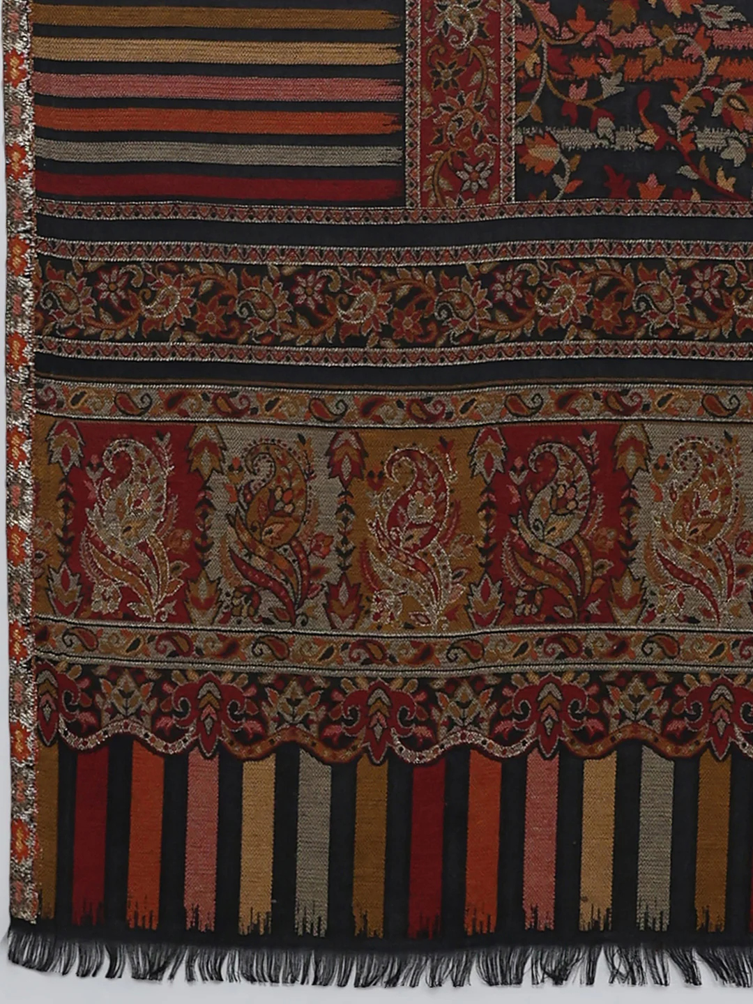 Women Multicolor Self Design Wool Blend Shawl - Image 7