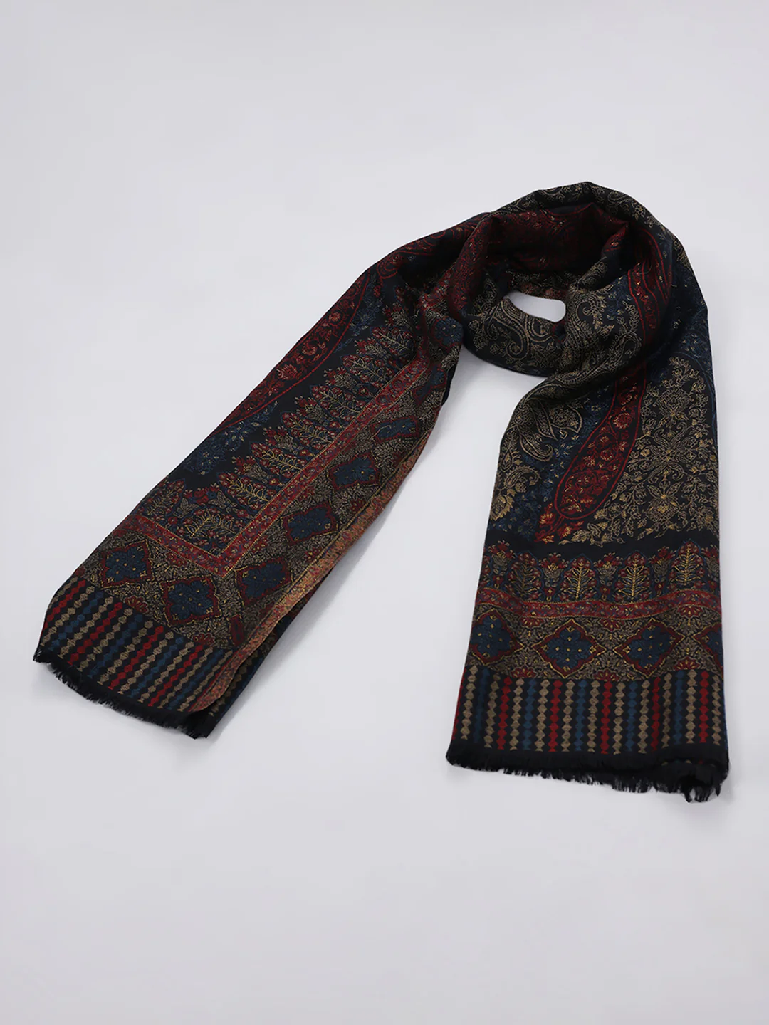 Women Multicolor Self Design Wool Blend Shawl - Image 6