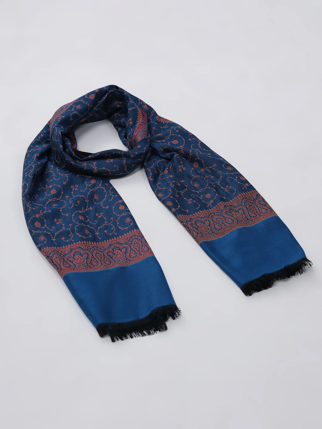 Women Multicolor Self Design Wool Blend Stole - Image 6