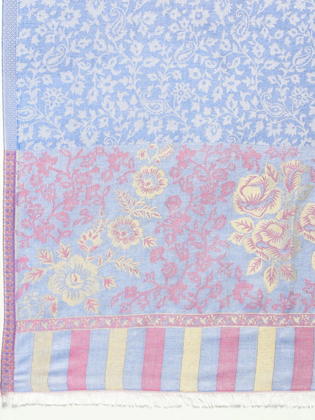 Women Multicolor Self Design Wool Stole - Image 7