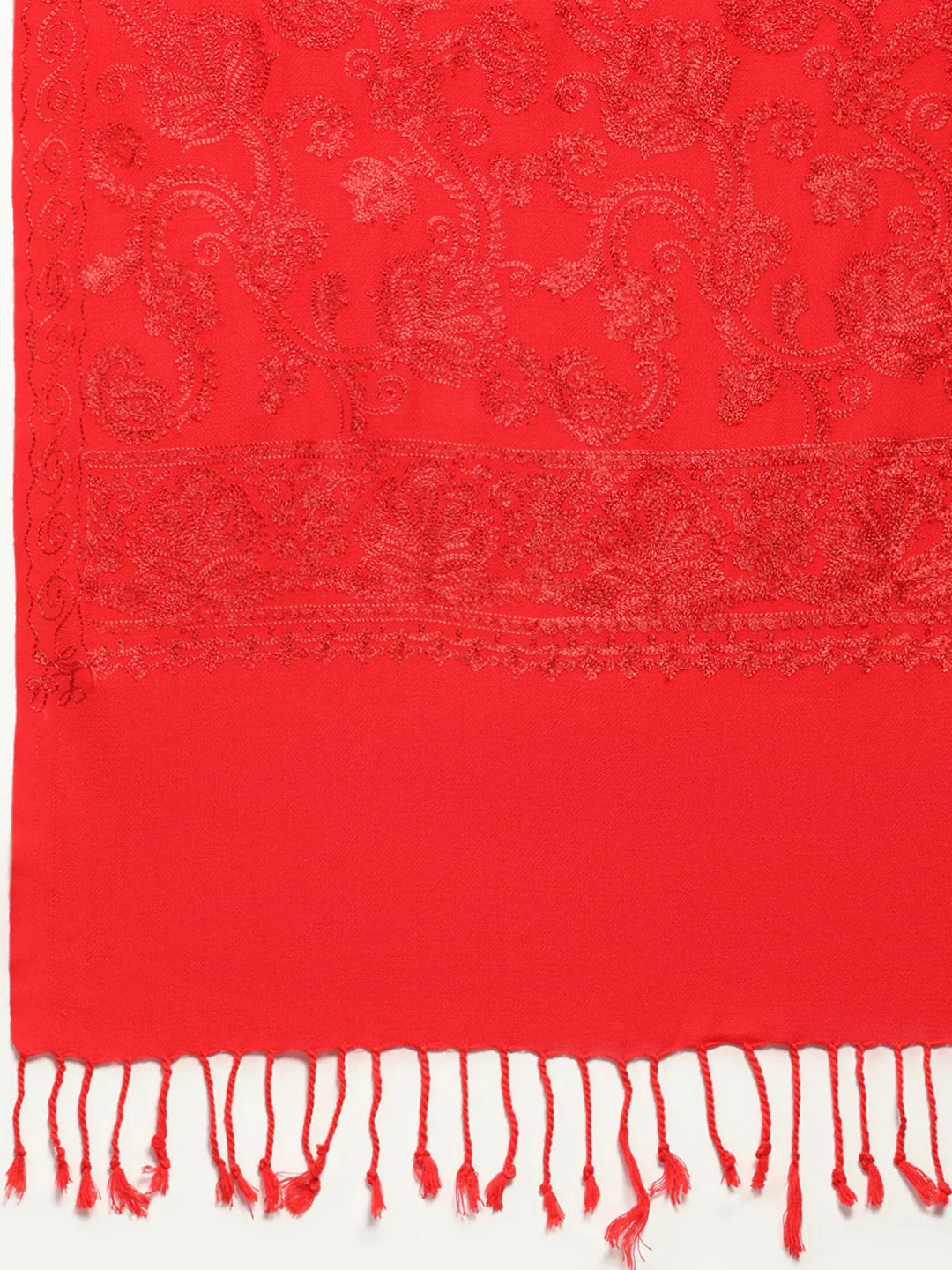 Women Multicolor Self Design Wool Stole - Image 7