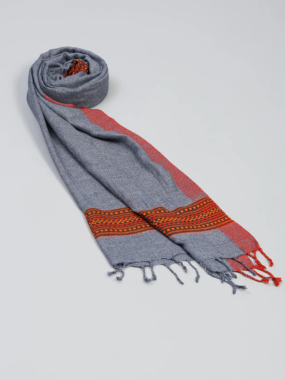 Women Multicolor Self Design Wool Stole - Image 6