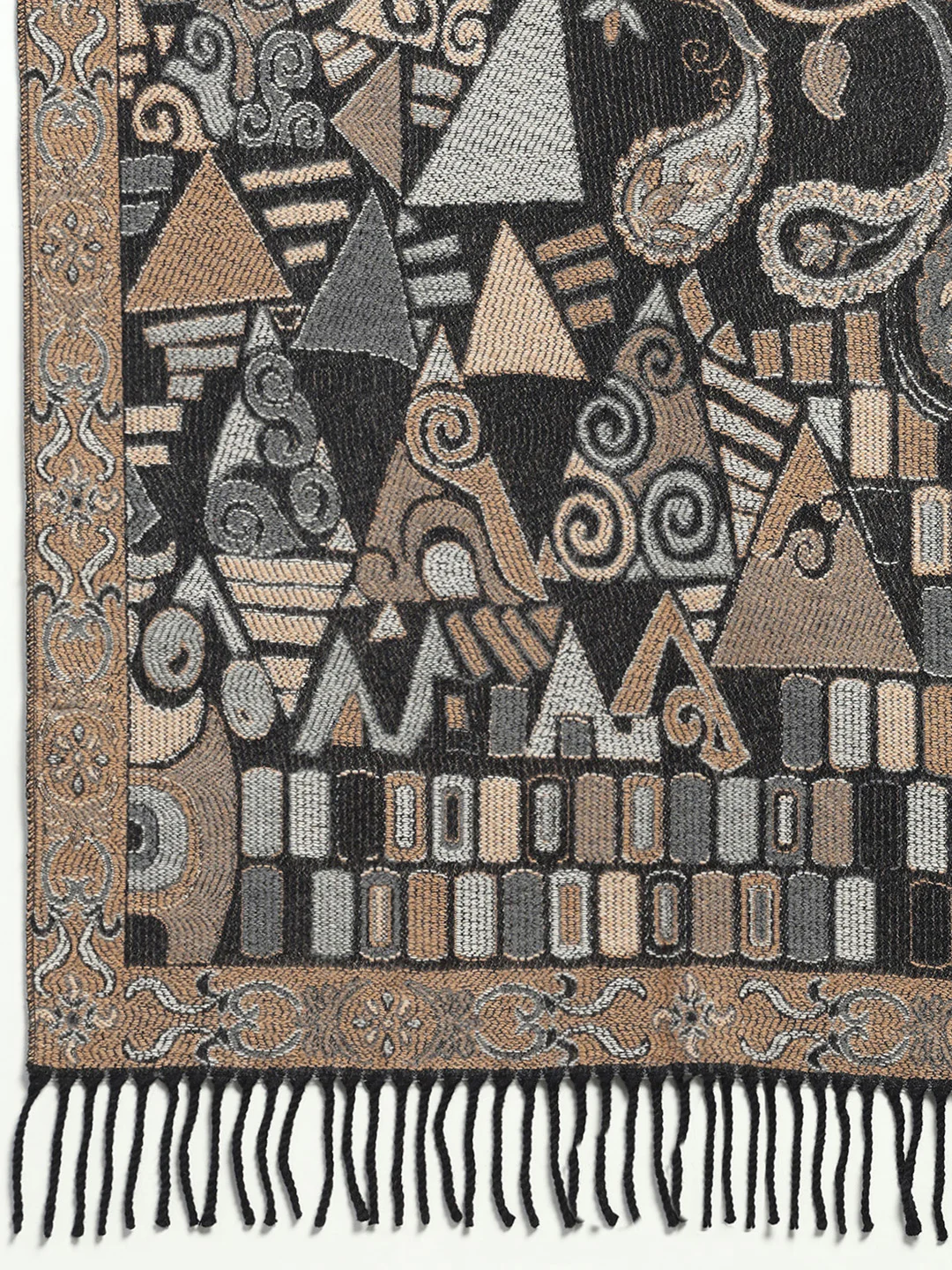 Women Multicolor Self Design Wool Stole - Image 7
