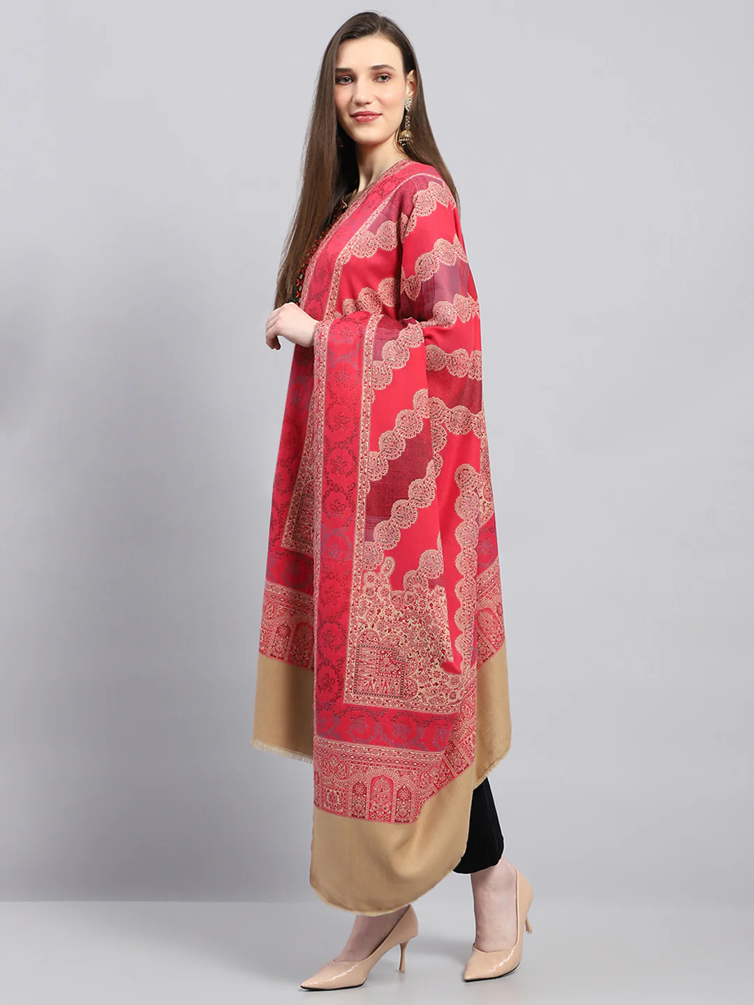 Women Multicolor Solid Shawl - Image 3