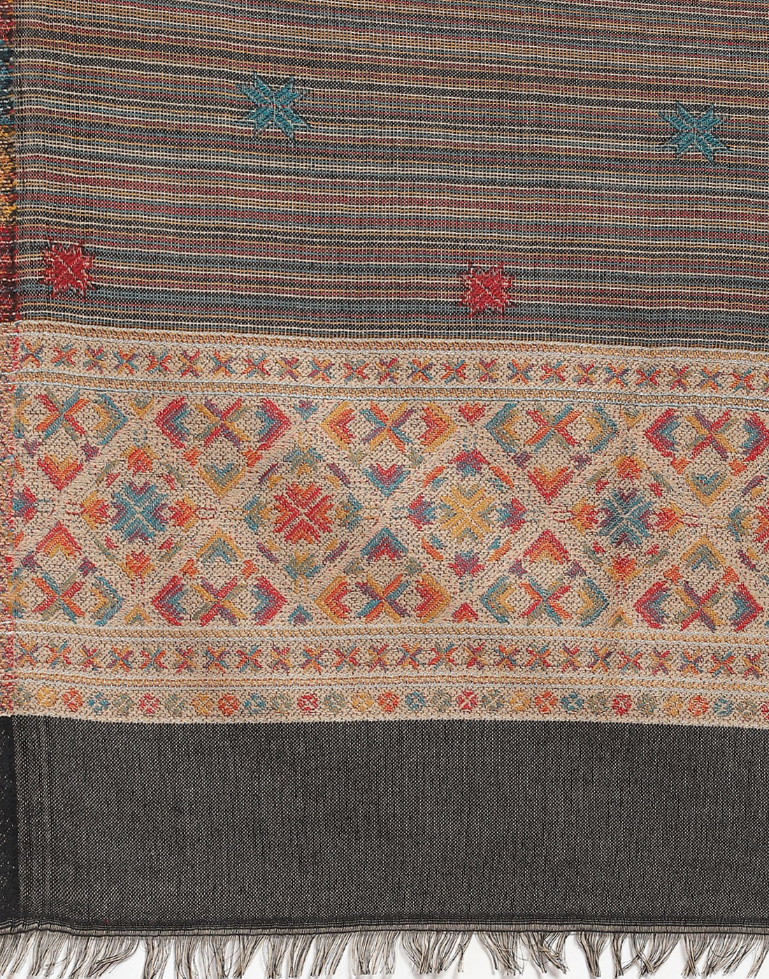 Women Multicolor Stripe Shawl - Image 6