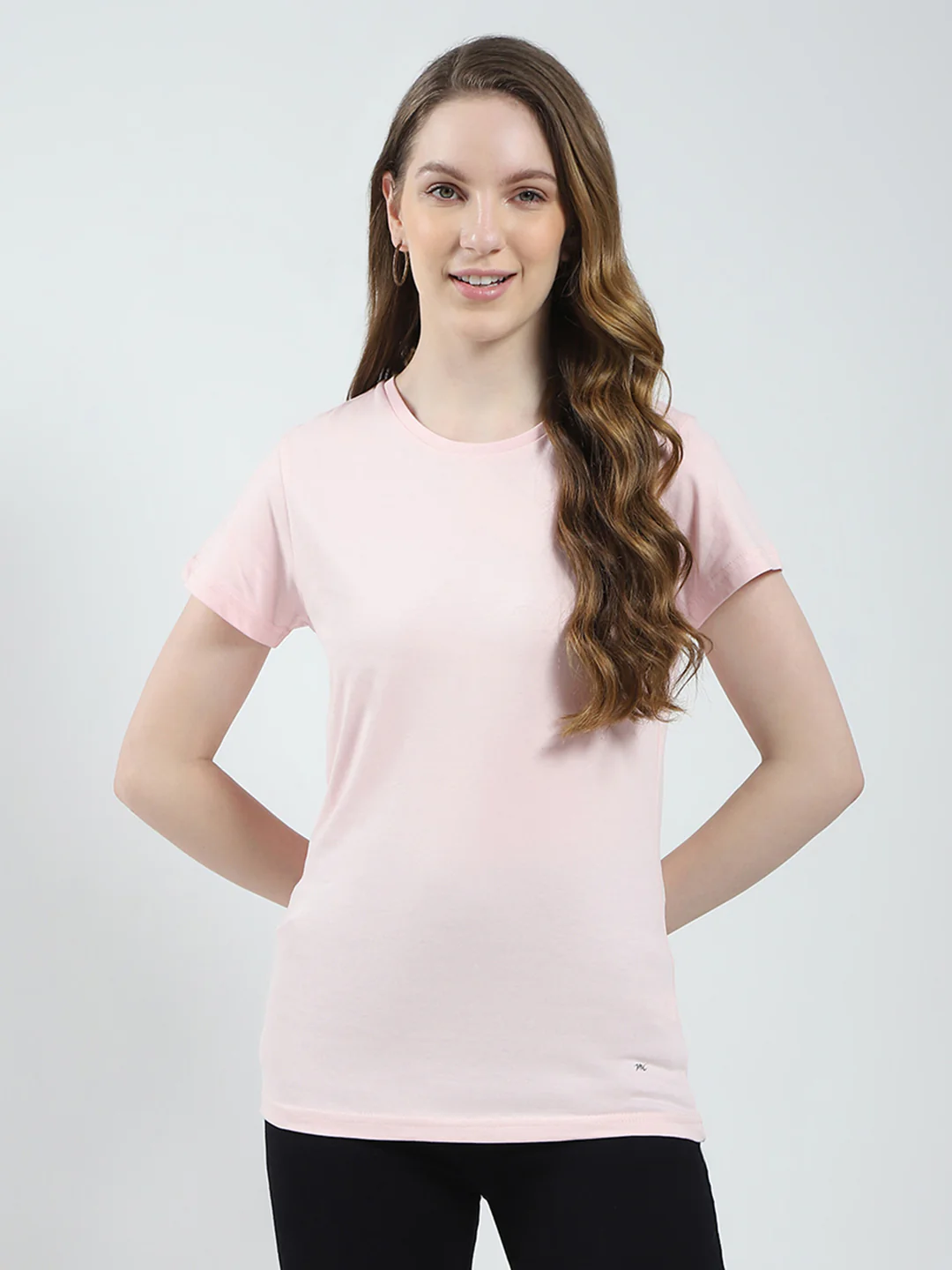 Women Mustard & Peach Solid Round Neck Half Sleeve Top 2Pc Set - Image 8