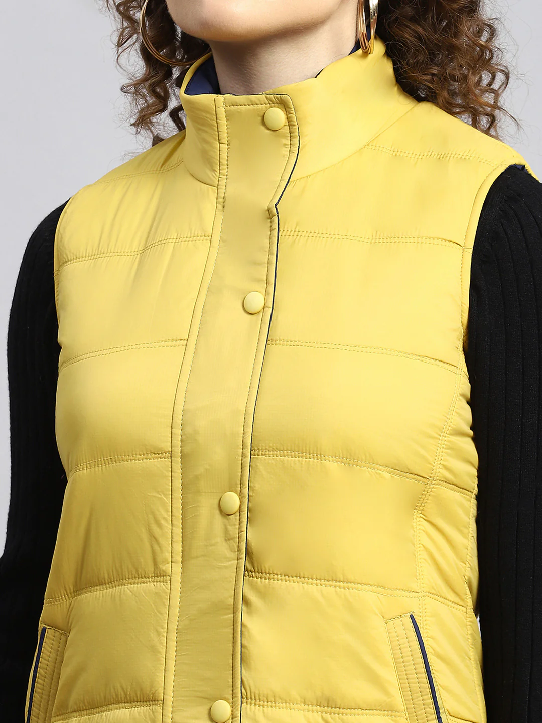 Women Mustard Printed Jacket - Image 6