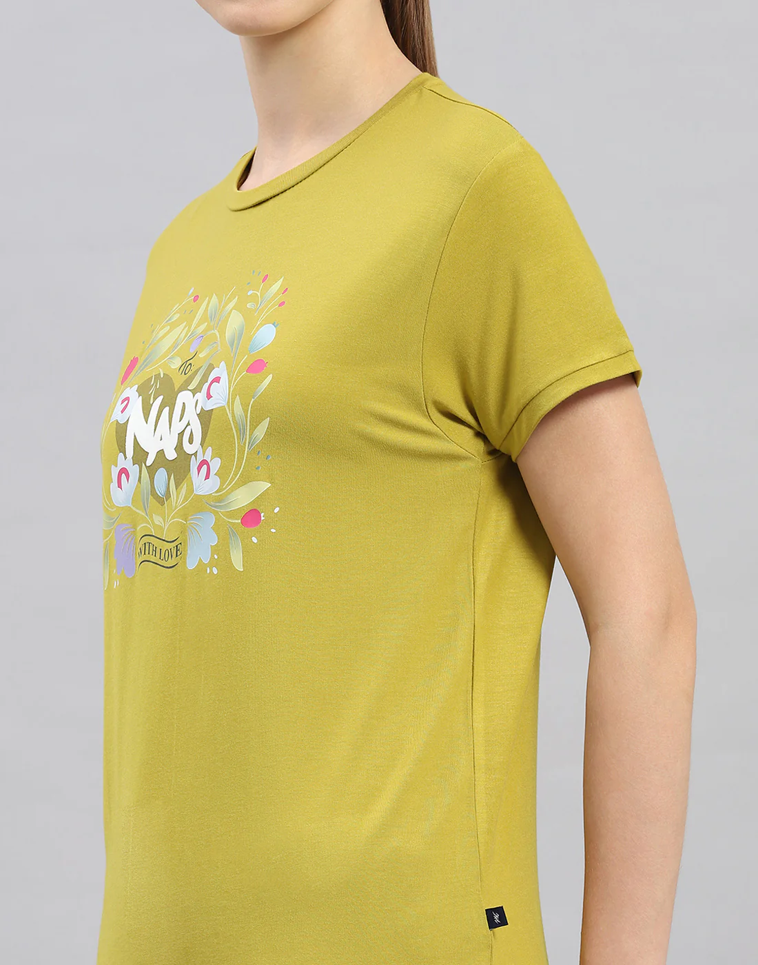 Women Mustard Printed Round Neck Half Sleeve Lower Set - Image 6