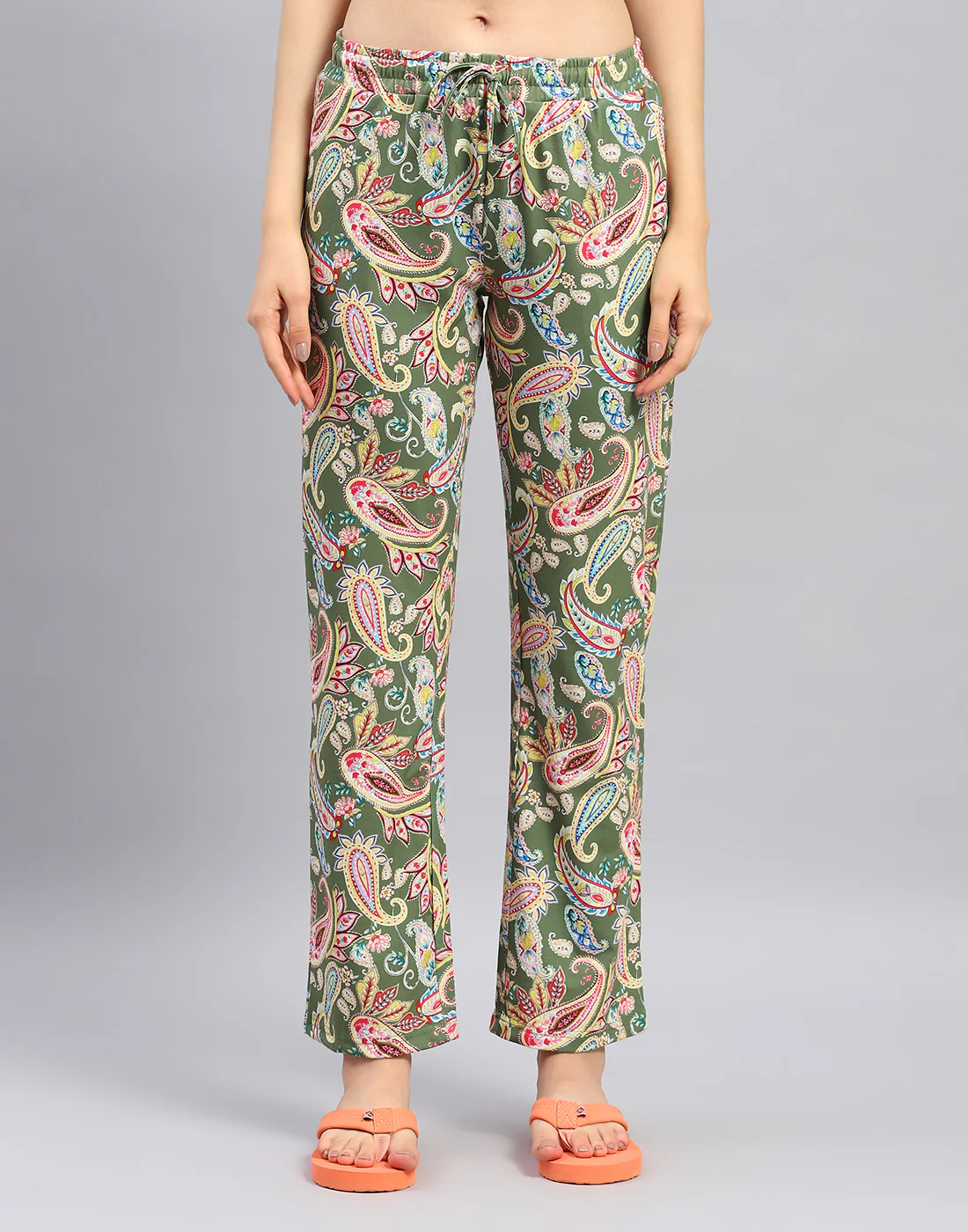 Women Mustard Printed Round Neck Half Sleeve Lower Set - Image 8