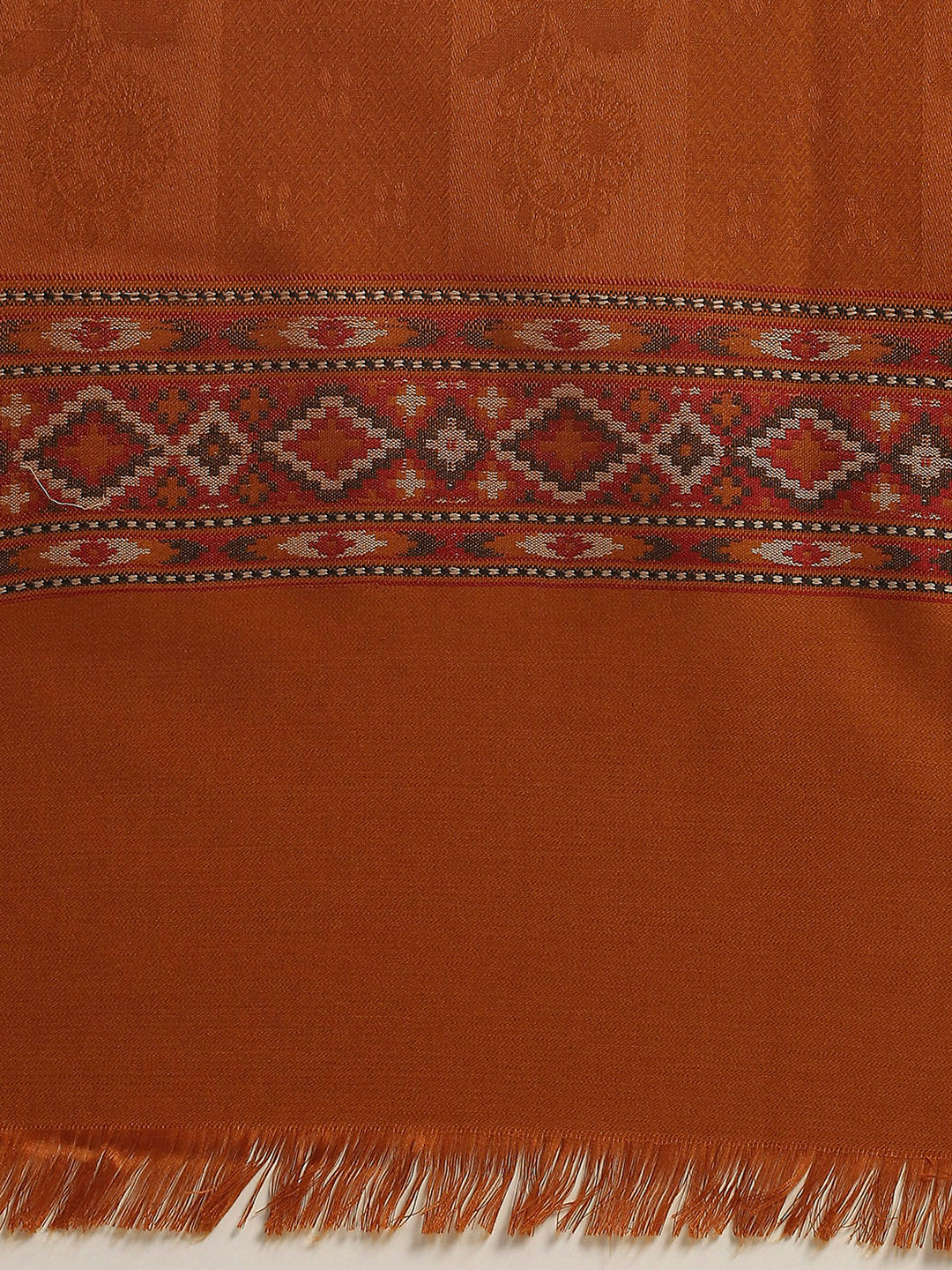 Women Mustard Self Design Shawl - Image 6