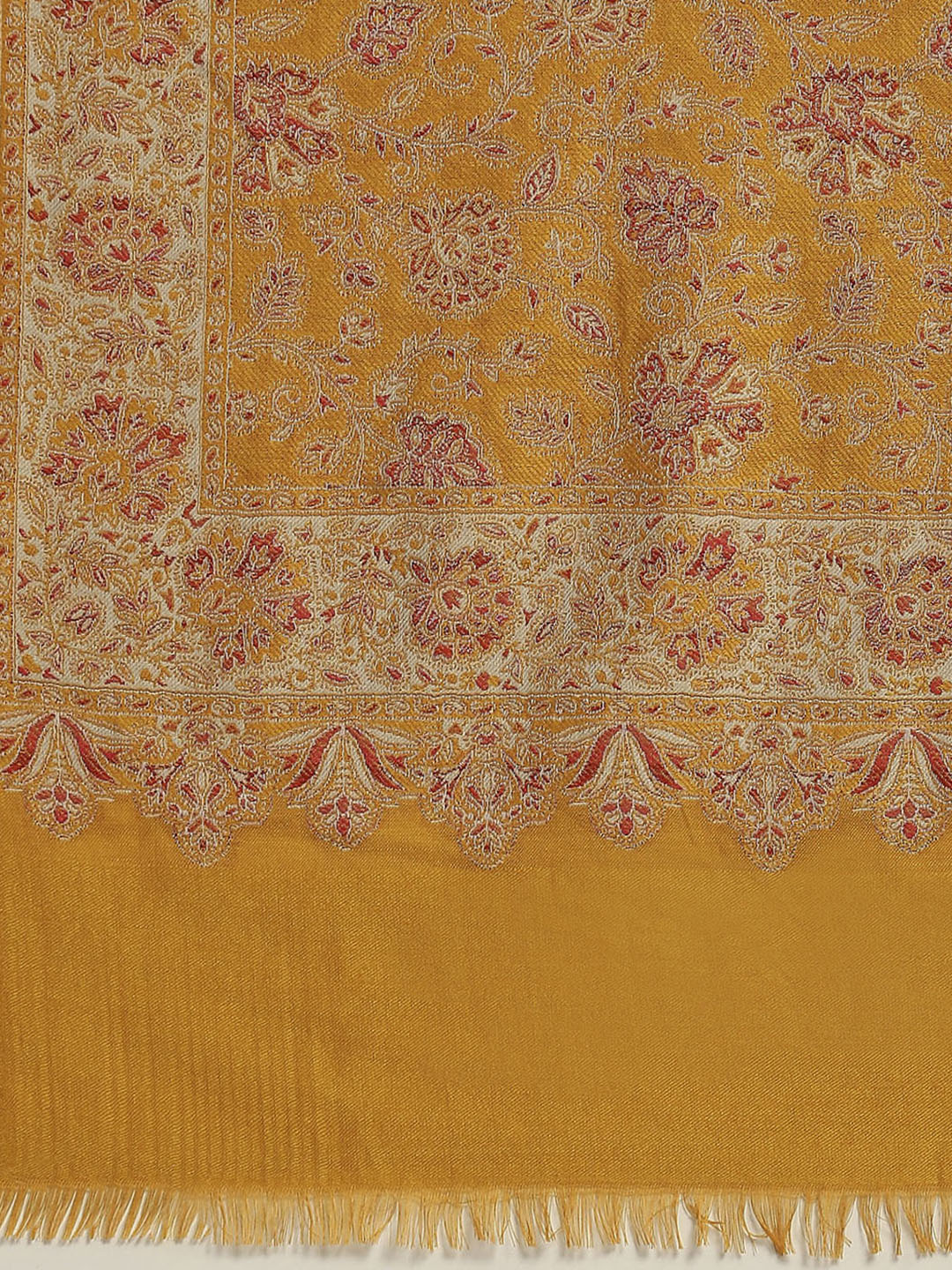 Women Mustard Self Design Shawl - Image 6