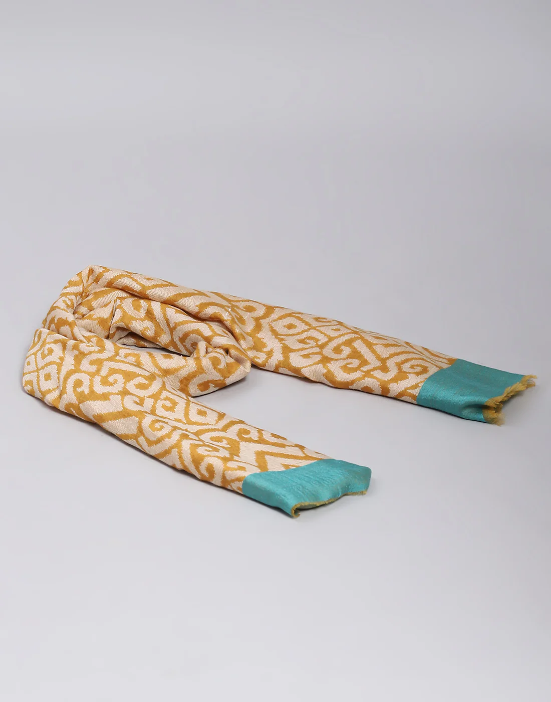 Women Mustard Self Design Stole