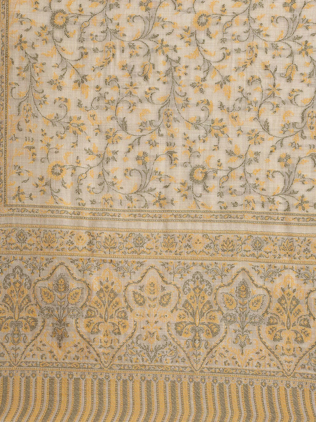 Women Mustard Self Design Stole - Image 7