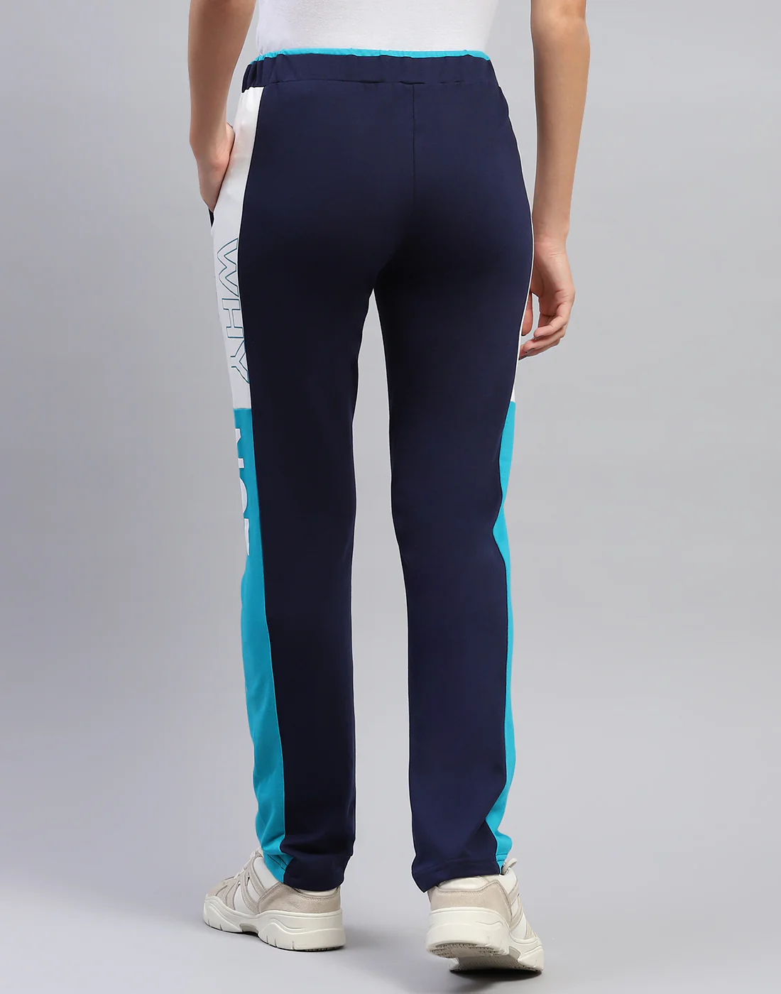 Women Navy Blue Colourblocked Regular Fit Lower - Image 2