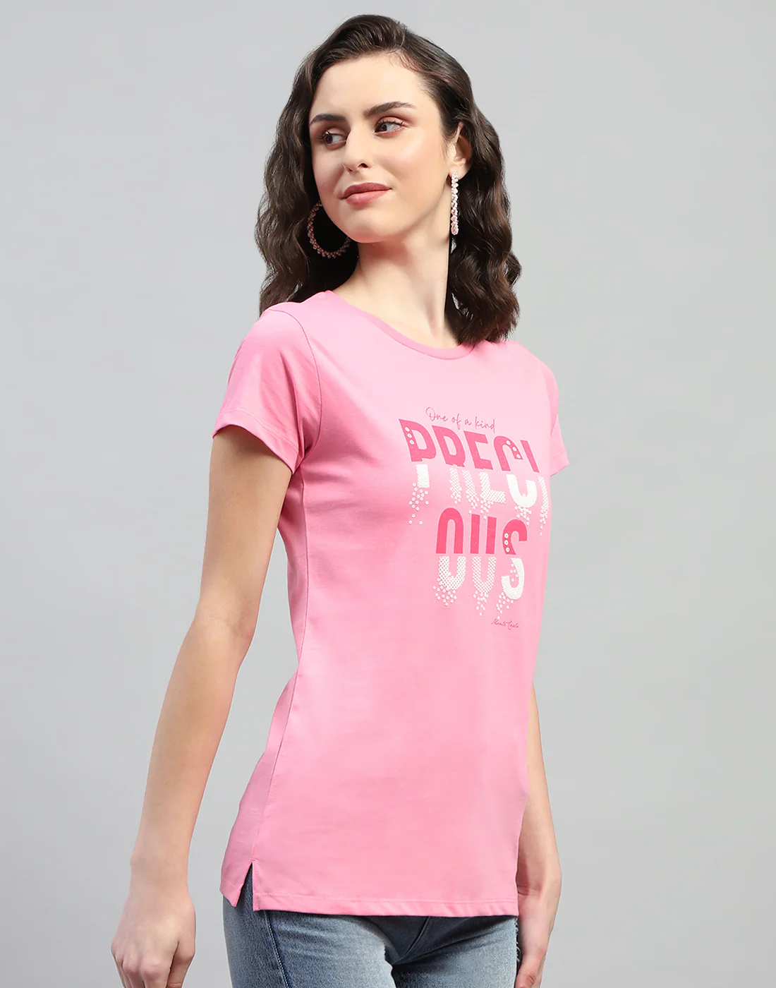 Women Navy Blue & Pink Printed Round Neck Half Sleeve Top (Pack of 2) - Image 5