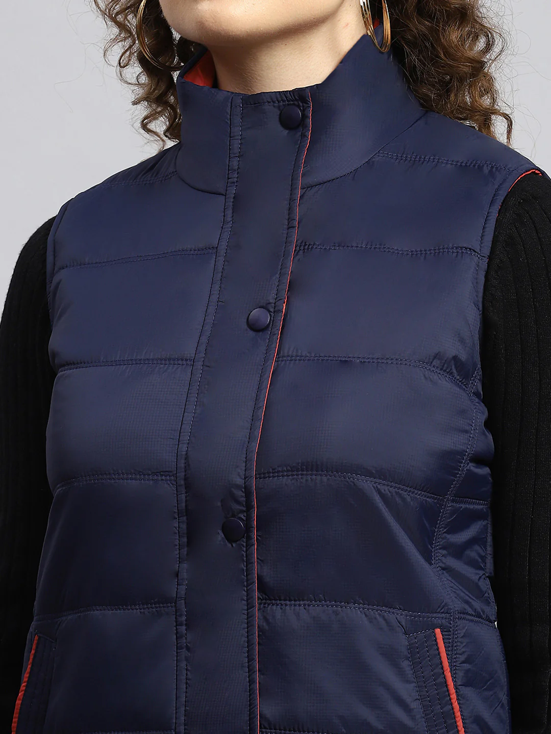 Women Navy Blue Printed Jacket - Image 6