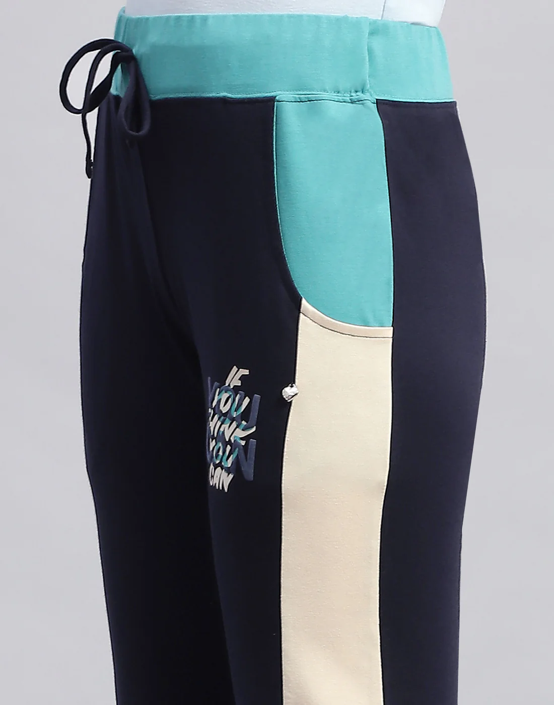 Women Navy Blue Printed Regular Fit Lower - Image 6
