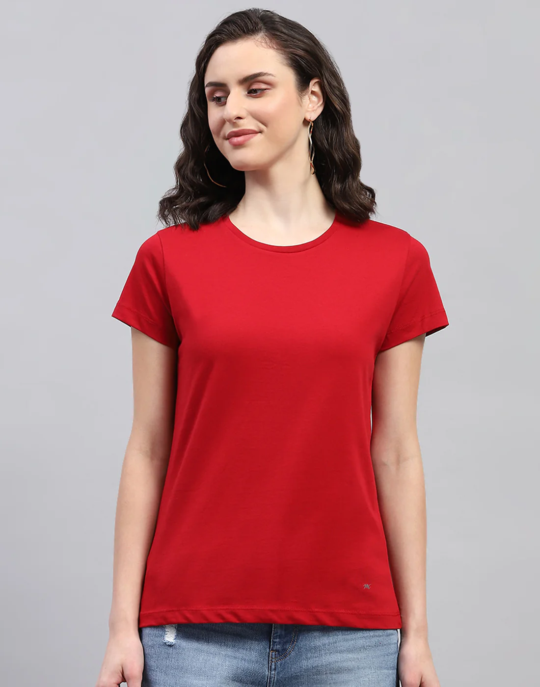 Women Navy Blue & Red Solid Round Neck Half Sleeve Top (Pack of 2) - Image 4