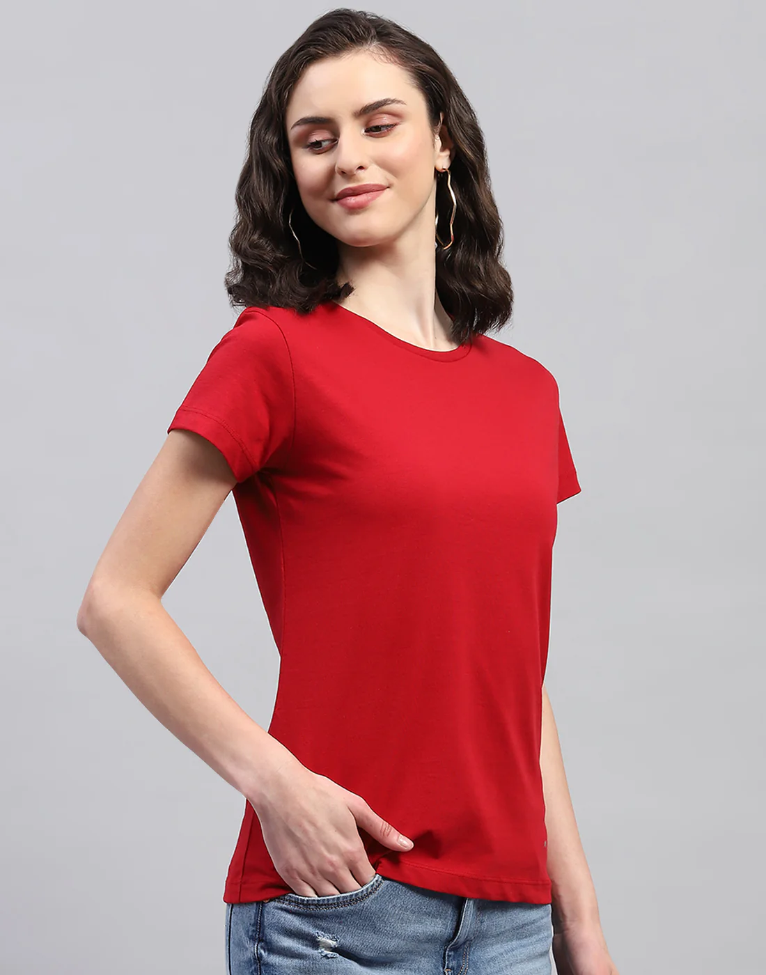 Women Navy Blue & Red Solid Round Neck Half Sleeve Top (Pack of 2) - Image 6